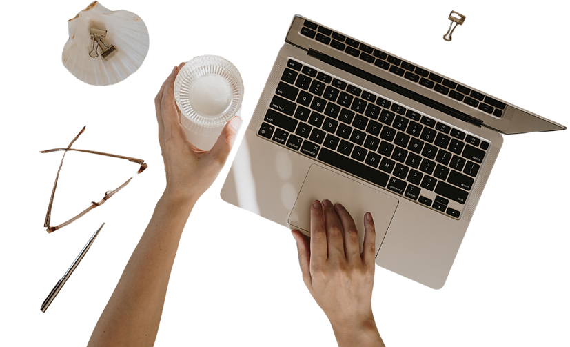 Laptop and coffee on desk