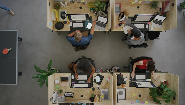 Office overhead view